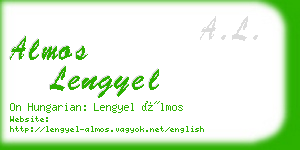 almos lengyel business card